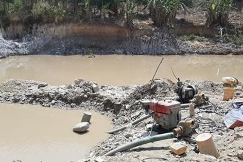 Công an huyện Đak Đoa triệt xóa 2 bãi khai thác vàng trái phép