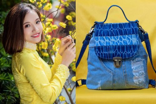 Cô gái 26 tuổi ở Phú Yên may balo từ quần jeans cũ