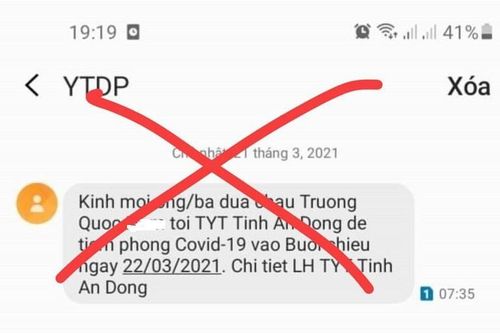 Trung tâm Y tế TP Quảng Ngãi nhắn nhầm thông báo đi tiêm vắc xin ngừa COVID-19