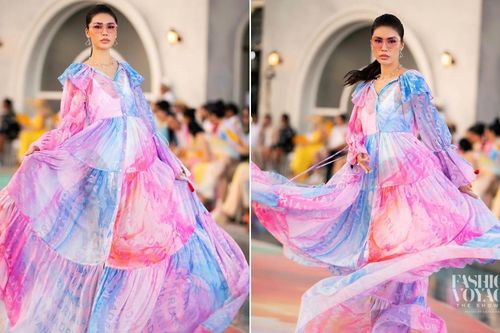 Minh Tú xoay váy thần thái đỉnh chóp tại show Fashion Voyage 3