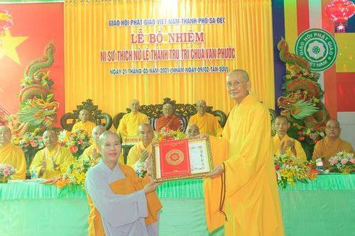 Đồng Tháp: Ban Trị sự Phật giáo TP.Sa Đéc bổ nhiệm trụ trì chùa Vạn Phước