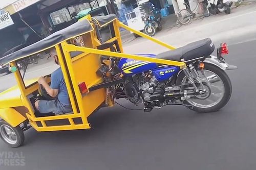 Độc đáo xe tự chế đầu ô tô, đuôi xe máy ở Philippines