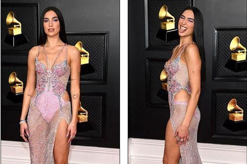 Dua Lipa siêu gợi cảm tại Grammy: Hết xuyên thấu lại thoát y