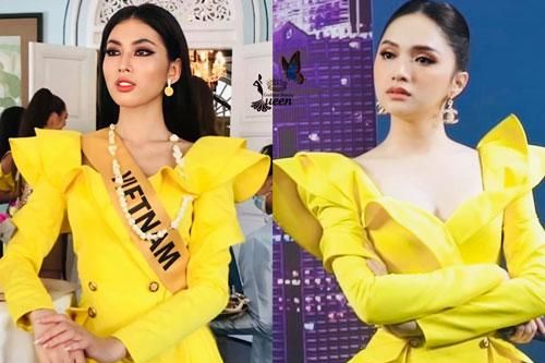 Lần thứ 2 mặc lại váy của Hương Giang ở Miss Grand, Ngọc Thảo nổi bật với màu vàng rực rỡ