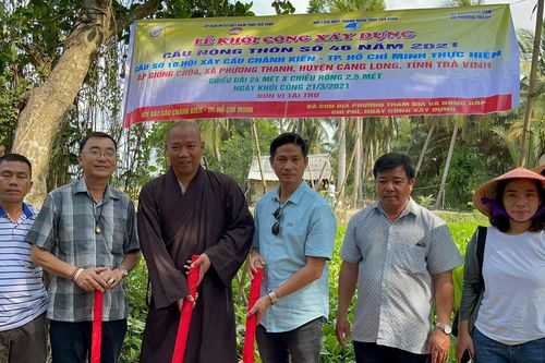 Chùa Long Bửu khởi công xây dựng cầu bê-tông số 46
