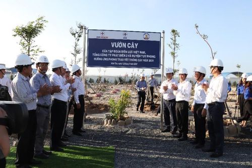 Trồng trên 18.000 cây xanh tại Công ty Nhiệt điện Vĩnh Tân