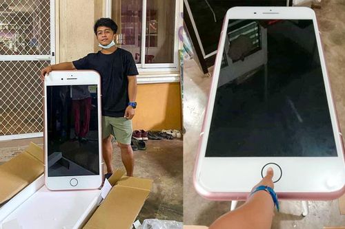 Đặt mua iPhone 7, chàng trai ngã ngửa khi nhận được chiếc 'iPhone siêu to khổng lồ'