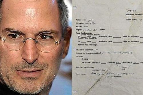 Đơn xin việc của Steve Jobs có giá hơn 200.000 USD