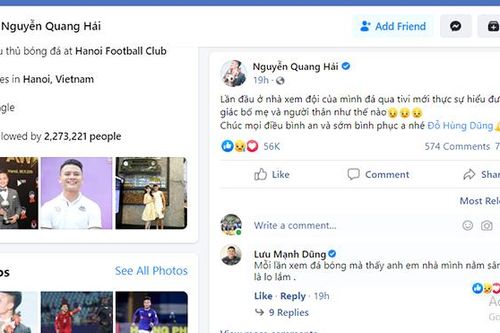 Người hâm mộ động viên: Cố lên Hùng Dũng!