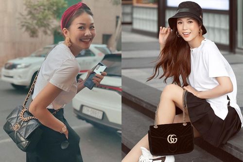 Mốt đeo túi hiệu dây xích được Thanh Hằng, Sam ưa chuộng