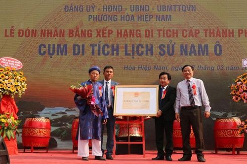 Cụm di tích lịch sử Nam Ô đón nhận bằng xếp hạng di tích cấp thành phố