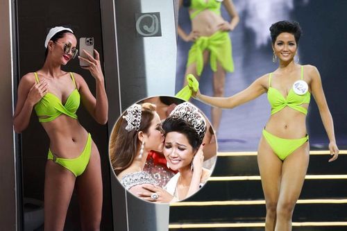 H'Hen Niê mặc lại bikini giật vương miện 4 năm trước: Tiết lộ tăng cân nhưng body chuẩn tỷ lệ vàng
