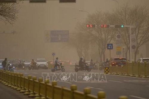Trung Quốc ban bố cảnh báo vàng về bão cát