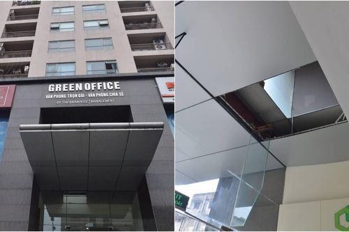 Cận cảnh hiện trường vụ nữ giám đốc và nhân viên rơi xuống chung cư vì trần thủng