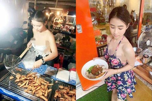 Hàng loạt hot girl Thái Lan ăn mặc hở hang để 'câu' khách mua hàng