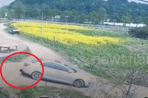 Lùi xe không quan sát, lái xe tông ngã cụ bà, kéo lê trên đất