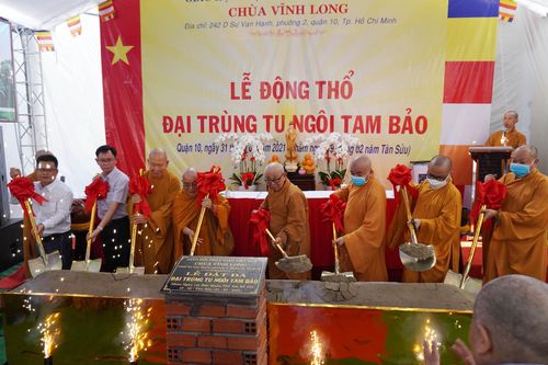 Lễ động thổ xây dựng chùa Vĩnh Long (quận 10)