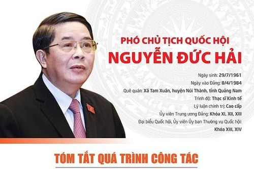 Tóm tắt quá trình công tác của tân Phó Chủ tịch Quốc hội Nguyễn Đức Hải