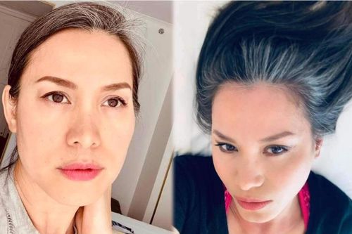 Hoa hậu Việt Nam Ngọc Khánh dù tóc bạc rợp đầu nhưng nhan sắc lại gây chú ý