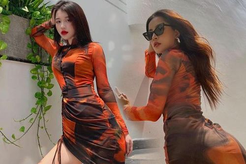 Cùng 1 chiếc đầm dây rút, bộ đôi vòng eo 5x đọ dáng khốc liệt
