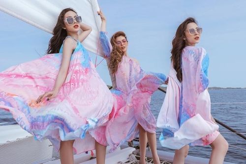 Hoa hậu chuyển giới Trân Đài cùng 2 Á hậu gợi ý trang phục đi biển đầy quyến rũ