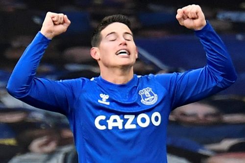 James Rodriguez ghi bàn trong trận hòa của Everton