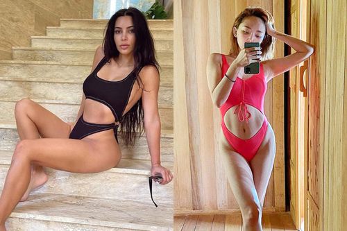 Kim Kardashian, Tóc Tiên khoe vẻ gợi cảm với bikini cắt xẻ