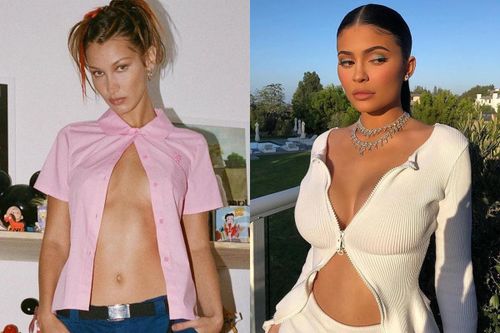 Bella Hadid, Kylie Jenner diện áo hở bụng gợi cảm