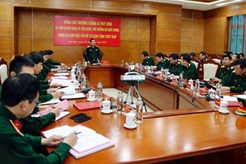 Thượng tướng Lê Huy Vịnh thăm, làm việc tại Bộ tư lệnh Binh chủng Tăng thiết giáp