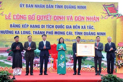 Công bố quyết định xếp hạng di tích Quốc gia đền Xã Tắc (TP Móng Cái)