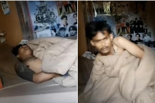 Ông bố sững sờ thấy anh chàng xăm trổ đang ngủ ngon lành trong phòng con gái