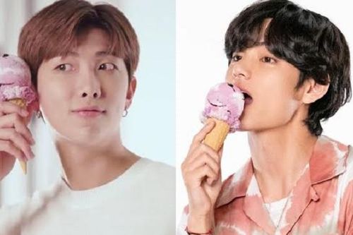 Phản ứng siêu hài của RM và V BTS khi sắp bị bắt vì lén ăn kem giữa thời kì ăn kiêng
