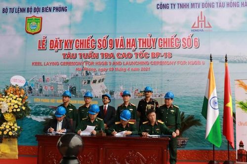 Hạ thủy 2 tàu tuần tra cao tốc thuộc gói tín dụng quốc phòng của Ấn Độ