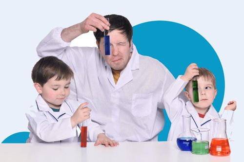 Ông bố làm hàng trăm thí nghiệm cùng con