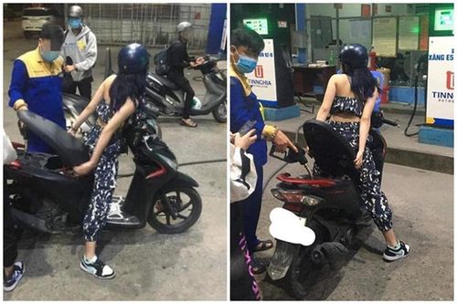 Đổ xăng phong cách 'lười biếng', cô gái nhận mưa 'gạch đá' của netizen