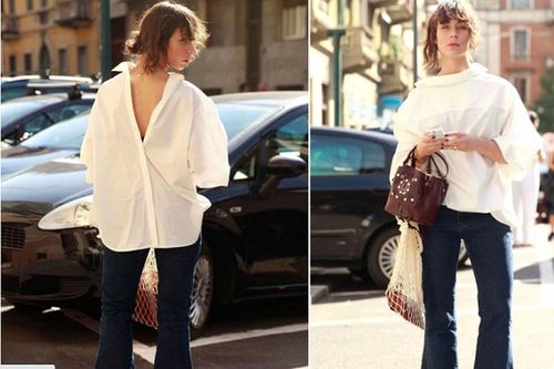 Diện sơ mi trắng, gái xinh có muôn kiểu sexy, 'đốt cháy' phố phường