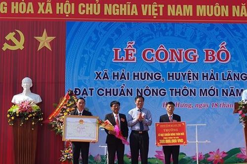 Xã Hải Hưng, Triệu Nguyên: Đón Bằng công nhận đạt chuẩn nông thôn mới