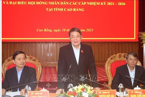 Phó Chủ tịch Quốc hội Nguyễn Đức Hải kiểm tra công tác chuẩn bị bầu cử tại Cao Bằng