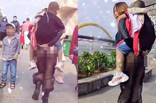 Cõng con trai rong chơi trong chiếc quần lộ rõ vòng 3, chị gái nghiện thả rông lại gây bão mạng xã hội