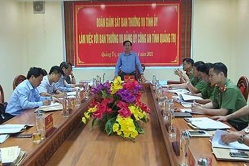 BTV Tỉnh ủy: Giám sát việc xây dựng các chương trình, quy chế làm việc sau đại hội tại Đảng ủy Công an tỉnh