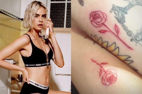Siêu mẫu Cara Delevingne xăm đôi cùng bạn