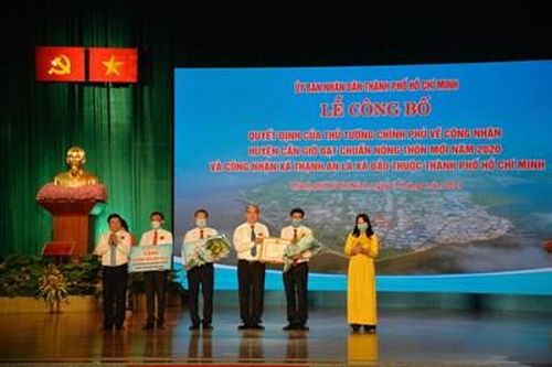 Công bố quyết định của Thủ tướng Chính phủ về công nhận huyện Cần Giờ đạt chuẩn nông thôn mới