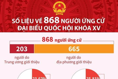 Số liệu về 868 người ứng cử đại biểu Quốc hội khóa XV