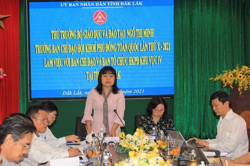 Thứ trưởng Ngô Thị Minh kiểm tra công tác chuẩn bị Hội khỏe Phù Đổng Khu vực IV
