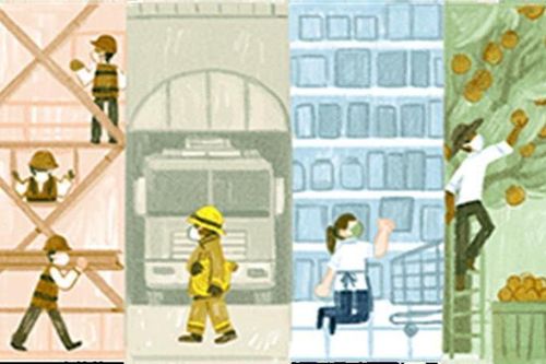 Google Doodle thay giao diện mừng Ngày Quốc tế Lao động năm 2021