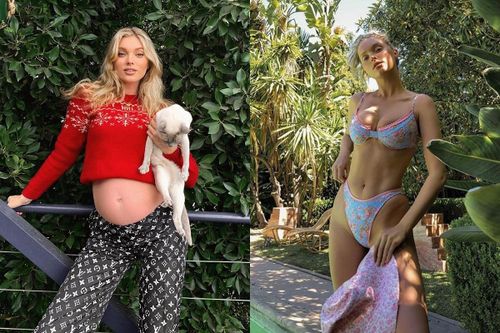Thiên thần nội y mặc bikini sau 10 tuần sinh con