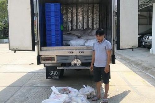 Phát hiện xe tải vận chuyển 1,5 tấn chả cá không rõ nguồn gốc