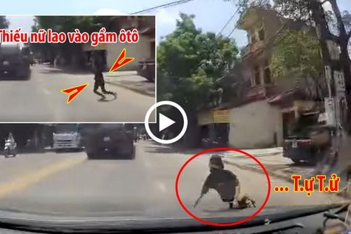 Hú hồn khoảnh khắc tài xế cứu cô bé có ý định lao đầu vào ô tô tự tử