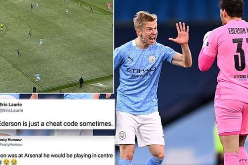 Thủ thành Ederson gây sốt với đường chuyền như 'lừa đảo' giúp Man City ghi bàn