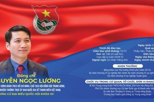 Bí thư T.Ư Đoàn Nguyễn Ngọc Lương ứng cử đại biểu Quốc hội khóa XV